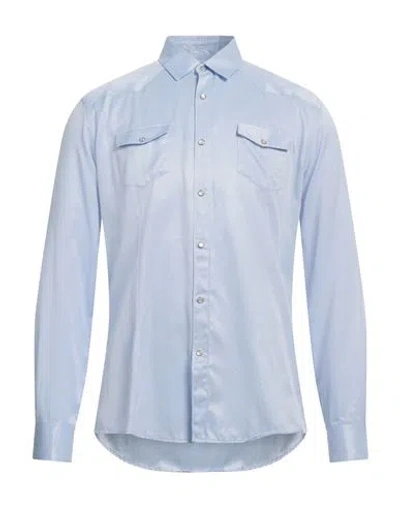 Daniele Alessandrini Homme Man Shirt Sky Blue Size 16 ½ Polyester, Cotton