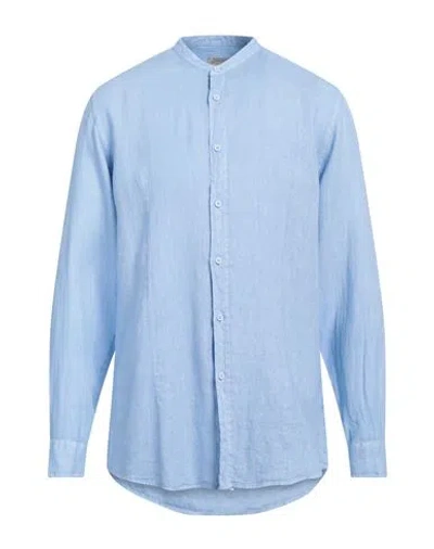 Daniele Alessandrini Homme Man Shirt Sky Blue Size 17 Linen