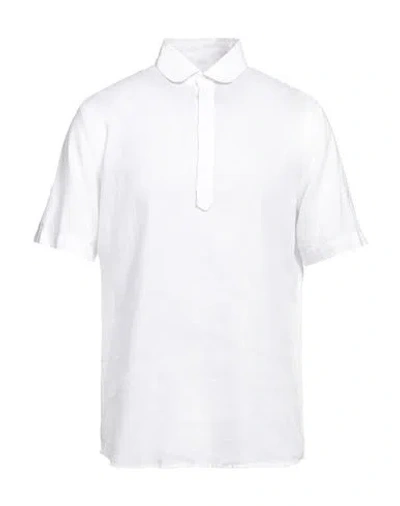 Daniele Alessandrini Homme Man Shirt White Size 16 Linen, Cotton