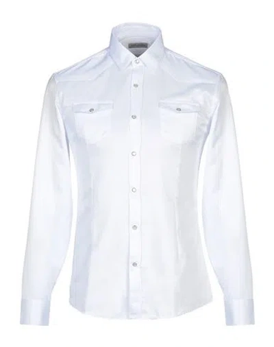Daniele Alessandrini Homme Man Shirt White Size 16 Polyester, Cotton