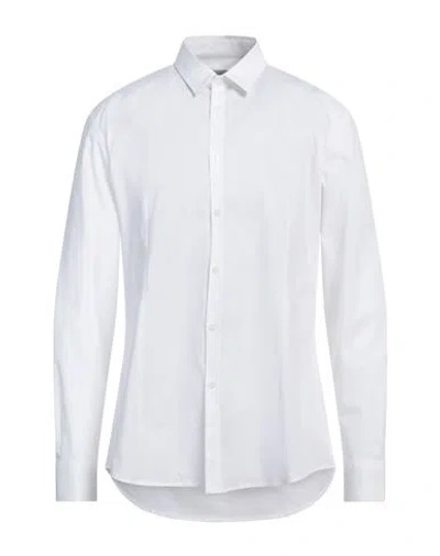 Daniele Alessandrini Homme Man Shirt White Size 17 Cotton, Elastane