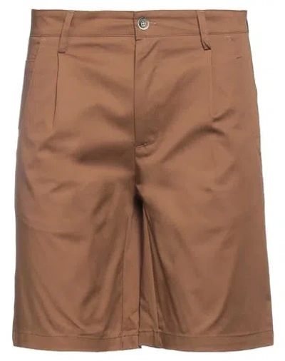 Daniele Alessandrini Homme Man Shorts & Bermuda Shorts Brown Size 30 Cotton, Elastane