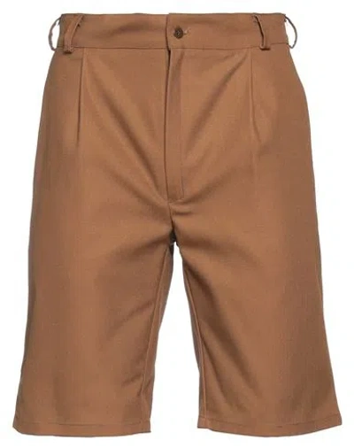Daniele Alessandrini Homme Man Shorts & Bermuda Shorts Camel Size 30 Polyester, Cotton In Beige