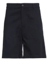 Daniele Alessandrini Homme Man Shorts & Bermuda Shorts Midnight Blue Size 28 Cotton, Elastane