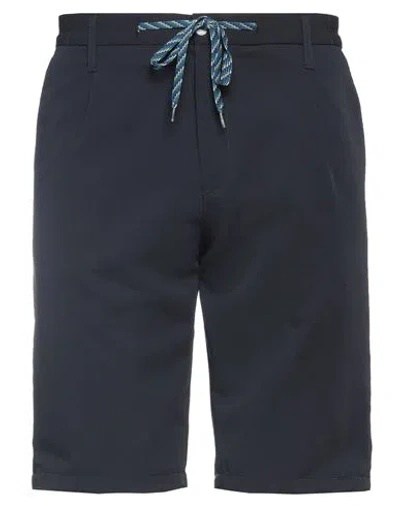Daniele Alessandrini Homme Man Shorts & Bermuda Shorts Midnight Blue Size 28 Polyester, Viscose, Ela