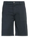 Daniele Alessandrini Homme Man Shorts & Bermuda Shorts Midnight Blue Size 34 Cotton, Elastane