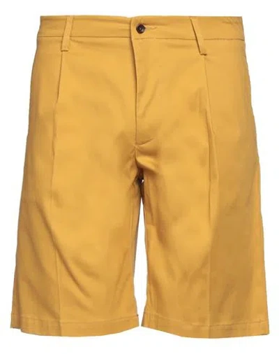 Daniele Alessandrini Homme Man Shorts & Bermuda Shorts Mustard Size 31 Cotton, Elastane In Yellow