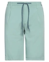 Daniele Alessandrini Homme Man Shorts & Bermuda Shorts Sage Green Size 36 Polyester, Viscose, Elasta