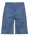 Daniele Alessandrini Homme Man Shorts & Bermuda Shorts Slate Blue Size 36 Cotton, Elastane In Blue