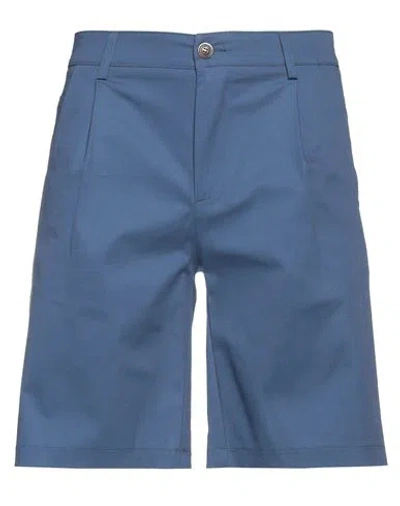 Daniele Alessandrini Homme Man Shorts & Bermuda Shorts Slate Blue Size 36 Cotton, Elastane