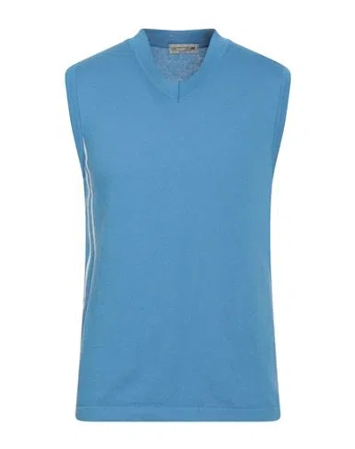 Daniele Alessandrini Homme Man Sweater Azure Size 38 Cotton, Acrylic In Blue