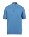 Daniele Alessandrini Homme Man Sweater Azure Size 44 Cotton, Acrylic In Blue
