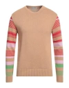 Daniele Alessandrini Homme Man Sweater Camel Size 38 Cotton, Acrylic In Beige