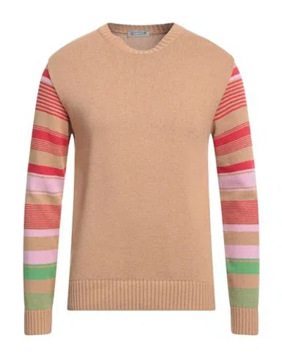 Daniele Alessandrini Homme Man Sweater Camel Size 38 Cotton, Acrylic In Beige