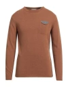 Daniele Alessandrini Homme Man Sweater Camel Size 40 Viscose, Polyamide, Wool, Cashmere In Beige
