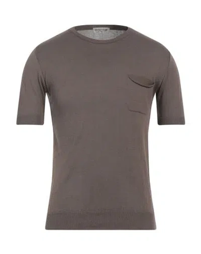 Daniele Alessandrini Homme Man Sweater Dark Brown Size 38 Cotton In Brown