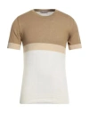 Daniele Alessandrini Homme Man Sweater Khaki Size 36 Cotton, Linen In Beige
