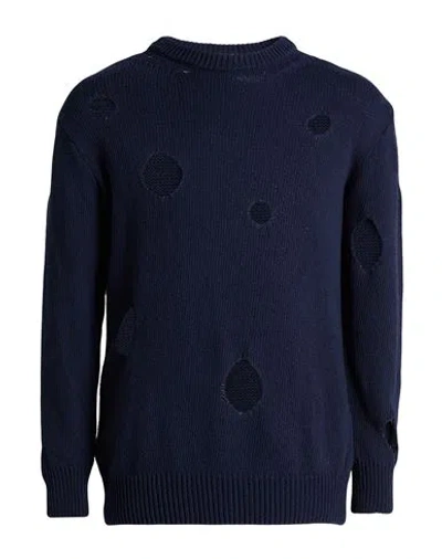 Daniele Alessandrini Homme Man Sweater Midnight Blue Size 44 Cotton