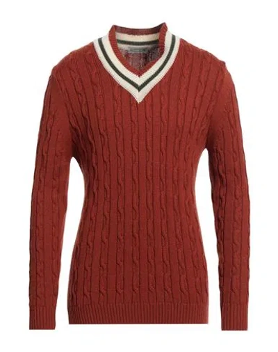 Daniele Alessandrini Homme Man Sweater Rust Size 38 Wool, Acrylic In Burgundy