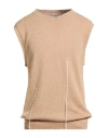 Daniele Alessandrini Homme Man Sweater Sand Size 38 Cotton In Brown