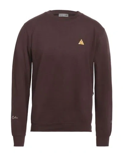 Daniele Alessandrini Homme Man Sweatshirt Dark Brown Size L Cotton, Polyester In Brown