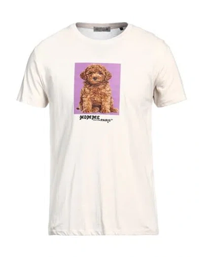Daniele Alessandrini Homme Man T-shirt Beige Size Xl Cotton
