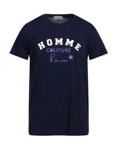 Daniele Alessandrini Homme Man T-shirt Navy Blue Size Xxl Cotton