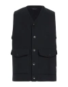 Daniele Alessandrini Homme Man Tailored Vest Midnight Blue Size 44 Polyester In Blue