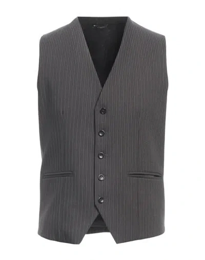 Daniele Alessandrini Homme Man Tailored Vest Steel Grey Size 38 Polyester, Viscose, Elastane In Gray
