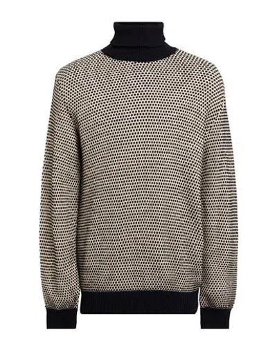 Daniele Alessandrini Homme Man Turtleneck Black Size 44 Wool, Acrylic, Alpaca Wool In Brown