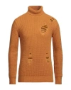 Daniele Alessandrini Homme Man Turtleneck Camel Size 40 Wool