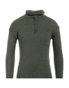 Daniele Alessandrini Homme Man Turtleneck Military Green Size 38 Acrylic, Polyamide, Viscose, Wool In Green