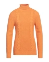 Daniele Alessandrini Homme Man Turtleneck Orange Size 38 Wool, Acrylic, Alpaca Wool In Orange