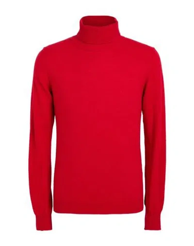 Daniele Alessandrini Homme Man Turtleneck Red Size 42 Polyamide, Viscose, Wool, Cashmere