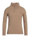 Daniele Alessandrini Homme Man Turtleneck Sand Size 36 Acrylic, Polyamide, Viscose, Wool In Beige