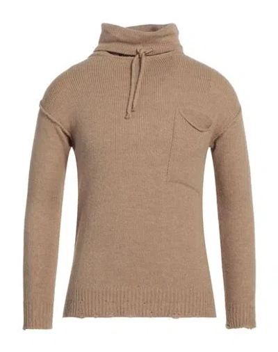Daniele Alessandrini Homme Man Turtleneck Sand Size 36 Acrylic, Polyamide, Viscose, Wool In Beige