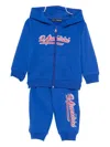 Daniele Alessandrini Hooded Logo-print Tracksuit Set In Blue