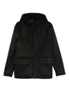 Daniele Alessandrini Minimalist Hooded Jacket With Front Flap Pockets And Subtle Padding In Black