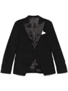 Daniele Alessandrini Black Blazer With Glossy Lapels In Black