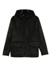 Daniele Alessandrini Minimalist Hooded Jacket With Front Flap Pockets And Subtle Padding In Black