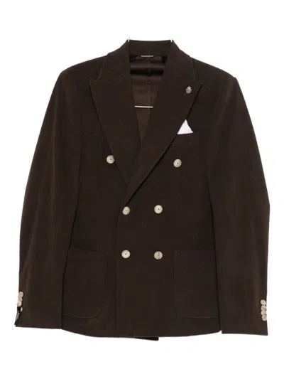 DANIELE ALESSANDRINI DANIELE ALESSANDRINI BROWN DOUBLE-BREASTED JACKET