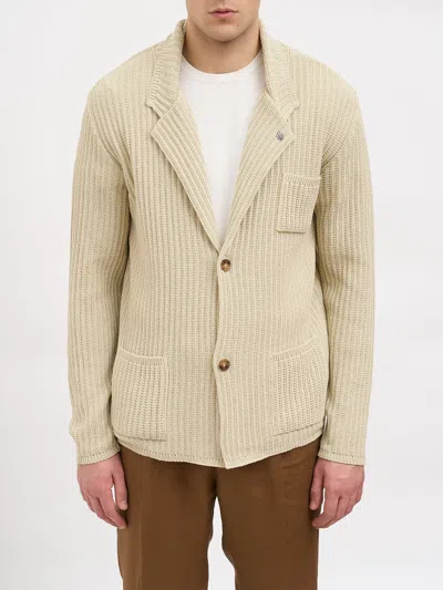Daniele Alessandrini Knitted Jacket In Neutral