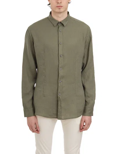 Daniele Alessandrini Linen Basic Shirt In Green