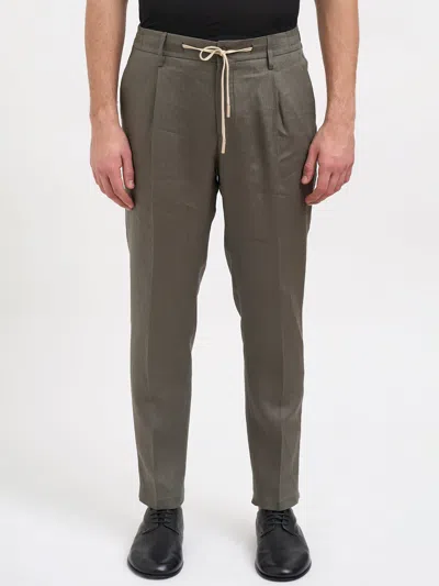 Daniele Alessandrini Linen Pants In Green