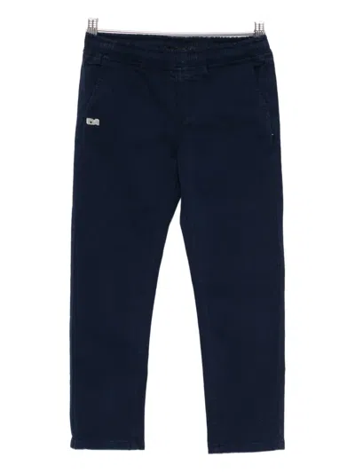 Daniele Alessandrini Kids' Logo Straight-leg Trousers In Blue