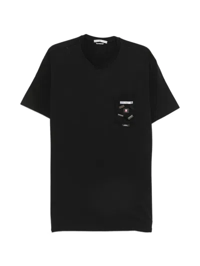 Daniele Alessandrini Logo-plaque Chest-pocket T-shirt In Black