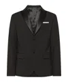 Daniele Alessandrini Single-breasted Blazer With Shiny Lapels In Black