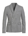 Daniele Alessandrini Man Blazer Black Size 38 Polyester, Viscose, Elastane In Gray