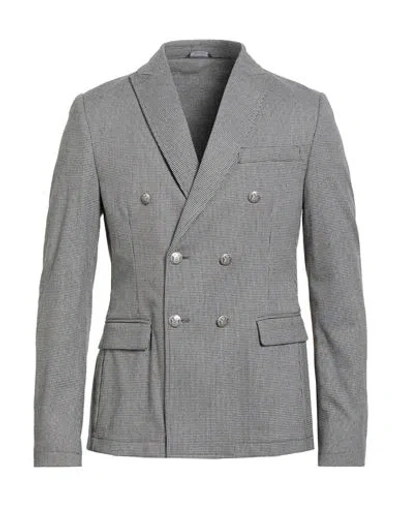 Daniele Alessandrini Man Blazer Black Size 38 Polyester, Viscose, Elastane In Gray