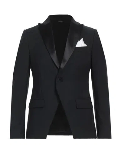 Daniele Alessandrini Man Blazer Black Size 38 Polyester, Viscose, Elastane